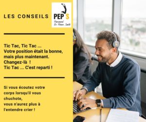 Vous avez trouvez une position confortable. Variez-là souvent pour trouver une posture encore plus confortable. La posture magique est la prochaine